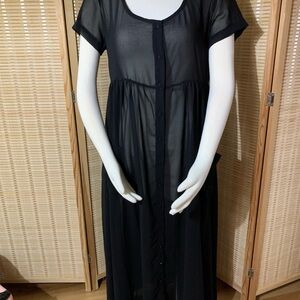 Widow Black Button Up Dress
